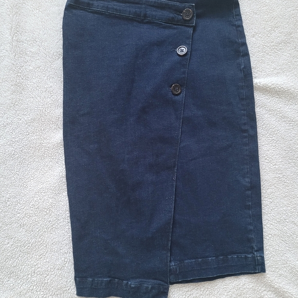Esprit denim navy blue skirt asymmetric front size 8 - Picture 2 of 6